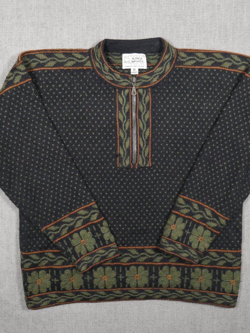 Alpaca Imports Womens Medium Nordic style sweater, Alpaca wool